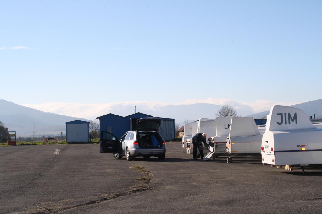 Polétání ve vlnce v Jeseníku. 